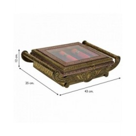 Scatola-Portagioie Alexandra House Living Rame Vetro Alluminio Legno MDF 25 x 12 x 43 cm