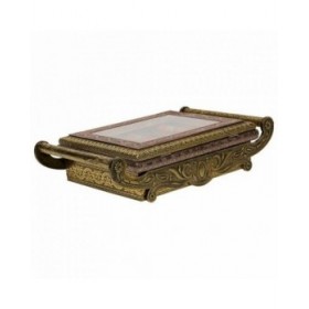 Scatola-Portagioie Alexandra House Living Rame Vetro Alluminio Legno MDF 25 x 12 x 43 cm