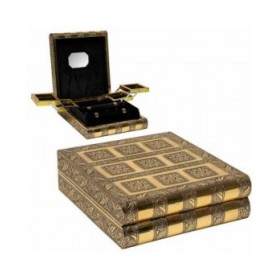 Scatola-Portagioie Alexandra House Living Dorato Alluminio Legno MDF 15 x 7 x 30 cm