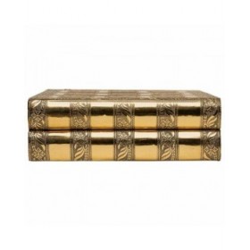 Scatola-Portagioie Alexandra House Living Dorato Alluminio Legno MDF 15 x 7 x 30 cm