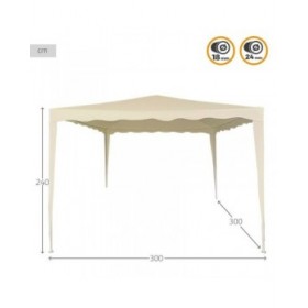Gazebo Aktive 300 x 240 x 300 cm Metallo Poliestere Crema