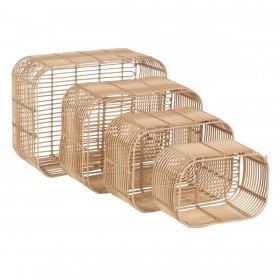 Set di Cesti Naturale Resina 46 x 35 x 23 cm (4 Unità)