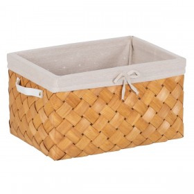 Set di Cestini Naturale Legno Tessuto 39,5 x 30 x 24 cm (3 Unità)