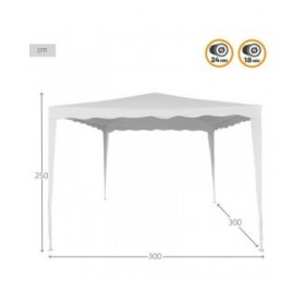 Gazebo Aktive 300 x 250 x 300 cm Acciaio Bianco Plastica