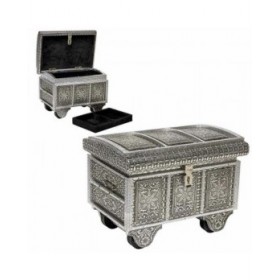 Scatola-Portagioie Alexandra House Living Argentato Alluminio Legno MDF 20 x 25 x 30 cm