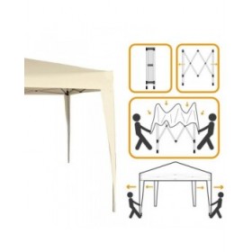 Gazebo Aktive 300 x 240 x 300 cm Acciaio Crema Plastica