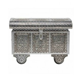 Scatola-Portagioie Alexandra House Living Argentato Alluminio Legno MDF 20 x 25 x 30 cm