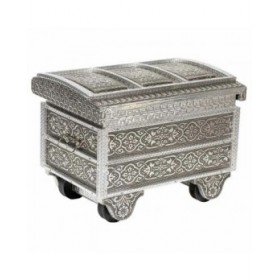 Scatola-Portagioie Alexandra House Living Argentato Alluminio Legno MDF 20 x 25 x 30 cm