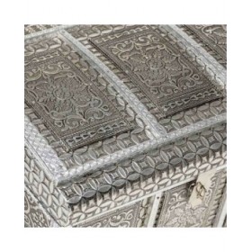 Scatola-Portagioie Alexandra House Living Argentato Alluminio Legno MDF 20 x 25 x 30 cm