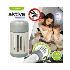 Lampada Antizanzare Ricaricabile con LED 2 in 1 Aktive 7 x 13 x 7 cm (4 Unità)
