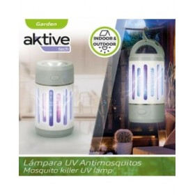 Lampada Antizanzare Ricaricabile con LED 2 in 1 Aktive 7 x 13 x 7 cm (4 Unità)
