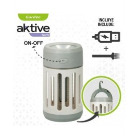 Lampada Antizanzare Ricaricabile con LED 2 in 1 Aktive 7 x 13 x 7 cm (4 Unità)