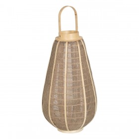 Lanterna Portacandele Lanterna Beige Naturale Juta Cristallo 31 x 31 x 55 cm