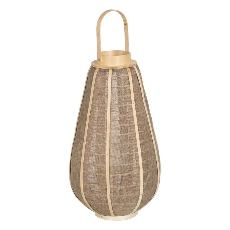 Lanterna Portacandele Lanterna Beige Naturale Juta Cristallo 31 x 31 x 55 cm