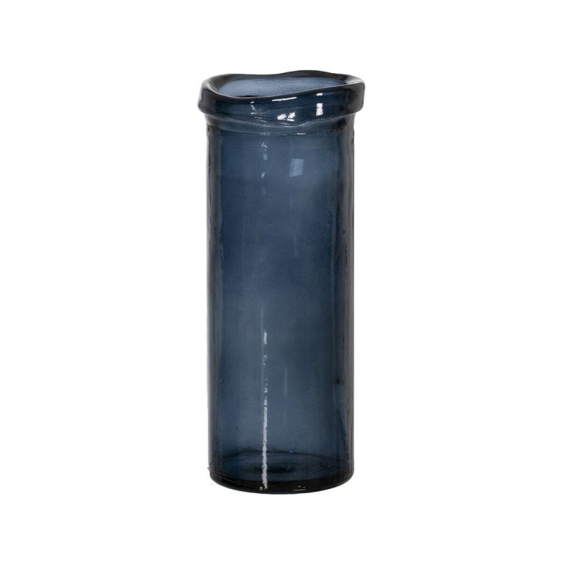 Vaso Azzurro vetro riciclato 12 x 12 x 28 cm