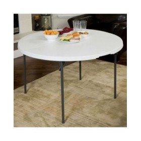 Tavolo Pieghevole Lifetime Bianco 122 x 73,5 x 122 cm Acciaio Plastica