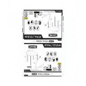 Tavolo Pieghevole Lifetime Bianco 122 x 73,5 x 122 cm Acciaio Plastica