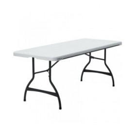 Tavolo Pieghevole Lifetime Bianco Acciaio Plastica 182 x 73,5 x 76 cm