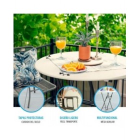 Tavolo aggiuntivo Lifetime Crema 84 x 110 x 84 cm Acciaio Plastica
