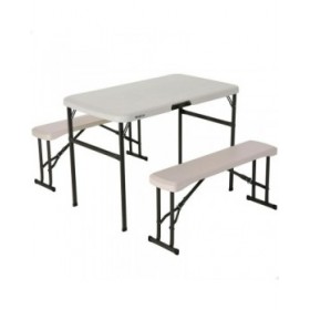Tavolo Pieghevole Lifetime Crema 106,5 x 73,5 x 61 cm Acciaio Plastica