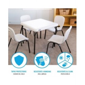 Tavolo per Bambini Lifetime Bianco Pieghevole 61 x 53,5 x 61 cm Acciaio Plastica