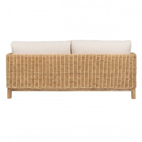 Divano da Giardino Naturale Legno di mango Foam Fibra naturale 180 x 86 x 80 cm