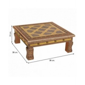 Tavolo aggiuntivo Alexandra House Living Rame Alluminio Legno MDF 38 x 14 x 38 cm
