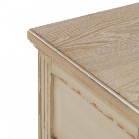 Comodino Crema Naturale Legno di abete Legno MDF 56 x 36 x 68 cm