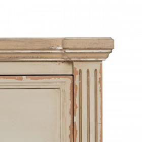 Comodino Crema Naturale Legno di abete Legno MDF 56 x 36 x 68 cm