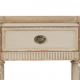 Comodino Crema Naturale Legno di abete Legno MDF 56 x 36 x 68 cm