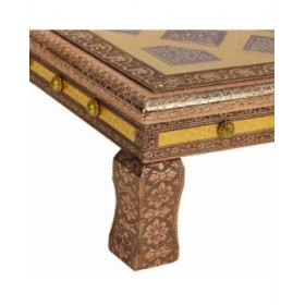 Tavolo aggiuntivo Alexandra House Living Rame Alluminio Legno MDF 38 x 14 x 38 cm