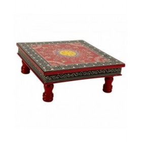 Tavolo aggiuntivo Alexandra House Living Rosso Alluminio Legno MDF 38 x 14 x 38 cm