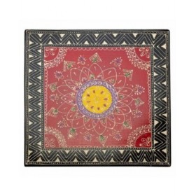 Tavolo aggiuntivo Alexandra House Living Rosso Alluminio Legno MDF 38 x 14 x 38 cm