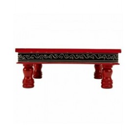 Tavolo aggiuntivo Alexandra House Living Rosso Alluminio Legno MDF 38 x 14 x 38 cm