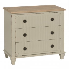 Cassettiera Crema Naturale Legno di abete Legno MDF 80 x 38 x 73 cm
