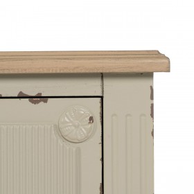 Cassettiera Crema Naturale Legno di abete Legno MDF 80 x 38 x 73 cm