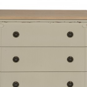 Cassettiera Crema Naturale Legno di abete Legno MDF 80 x 38 x 73 cm