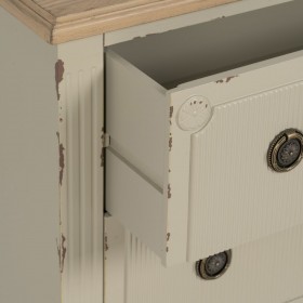 Cassettiera Crema Naturale Legno di abete Legno MDF 80 x 38 x 73 cm