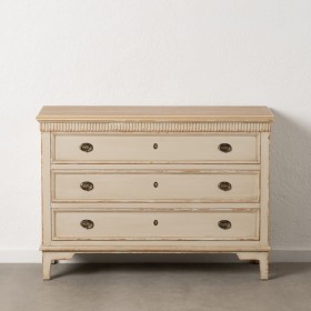 Cassettiera Crema Naturale Legno di abete Legno MDF 119,5 x 44,5 x 84 cm