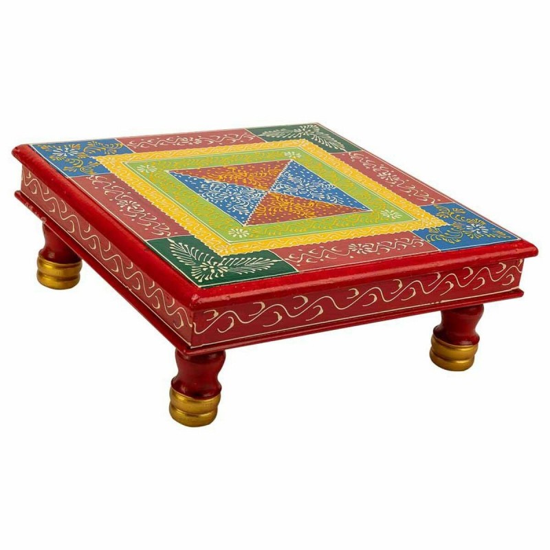 Tavolo aggiuntivo Alexandra House Living Rosso Alluminio Legno MDF 38 x 14 x 38 cm
