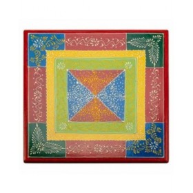 Tavolo aggiuntivo Alexandra House Living Rosso Alluminio Legno MDF 38 x 14 x 38 cm