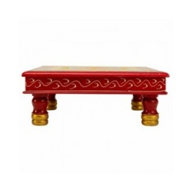 Tavolo aggiuntivo Alexandra House Living Rosso Alluminio Legno MDF 38 x 14 x 38 cm