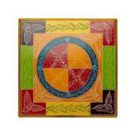 Tavolo aggiuntivo Alexandra House Living Giallo Alluminio Legno MDF 38 x 14 x 38 cm