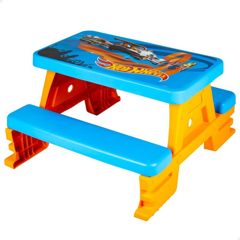 Set Tavolo per Bambini e Portaoggetti Hot Wheels Azzurro Arancio Plastica 69 x 42 x 79 cm