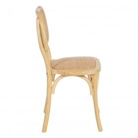 Sedia da Sala da Pranzo Naturale Rattan Legno di olmo 45 x 41 x 88 cm