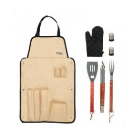 Set Utensili da Barbecue Aktive 7 Pezzi Barbecue Acciaio inossidabile 42 x 67 x 3 cm (4 Unità)