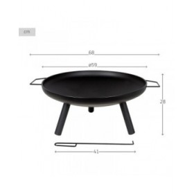 Braciere Aktive Rotondo Esterno Giardino 59 X 28 X 59 CM