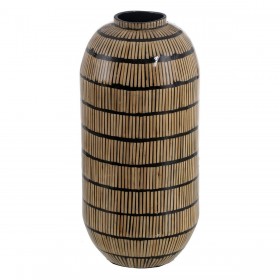 Vaso Nero Beige Bambù 23 x 23 x 50 cm