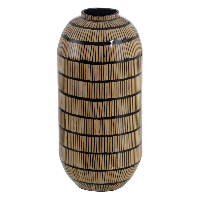 Vaso Nero Beige Bambù 23 x 23 x 50 cm