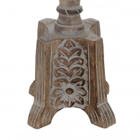 Candelabro Bianco Naturale Ferro Legno di mango 19 x 19 x 68,5 cm
